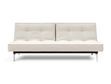 Splitback Chrome sovesofa i 531 Bouclé Off White, set forfra