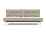 Splitback Chrome sovesofa i 539 Bouclé Beige, set forfra