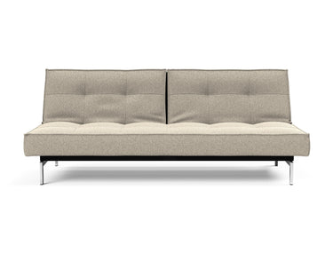 Splitback Chrome sovesofa i 539 Bouclé Beige, set forfra