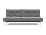 Splitback Chrome sovesofa i 563 Twist Charcoal, set forfra