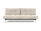 Splitback Chrome sovesofa i 594 Corduroy Ivory, set forfra