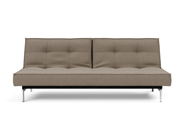 Splitback Chrome sovesofa i 850 Mahoga Caramel, set forfra