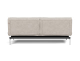 Splitback Chrome sovesofa i 471 Yuveno Sand, set bagfra