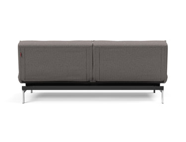 Splitback Chrome sovesofa i 521 Mixed Dance Grey, set bagfra