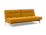 Splitback Chrome sovesofa i 507 Elegance Burned Curry, set skråt forfra