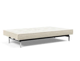 Splitback Chrome sovesofa i 357 Taura Off White, slået ud til seng