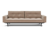 Splitback Styletto Black Wood sovesofa med armlæn i 417 Esina Mocha, set forfra