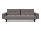 Splitback Styletto Black Wood sovesofa med armlæn i 521 Mixed Dance Grey, set forfra