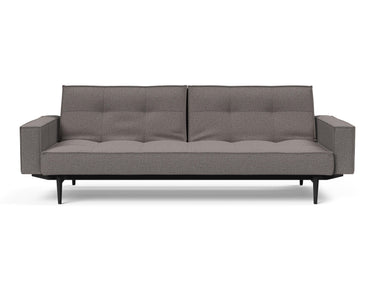 Splitback Styletto Black Wood sovesofa med armlæn i 521 Mixed Dance Grey, set forfra