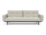 Splitback Styletto Black Wood sovesofa med armlæn i 527 Mixed Dance Natural, set forfra
