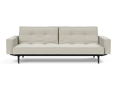 Splitback Styletto Black Wood sovesofa med armlæn i 527 Mixed Dance Natural, set forfra