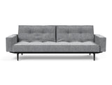 Splitback Styletto Black Wood sovesofa med armlæn i 565 Twist Granite, set forfra