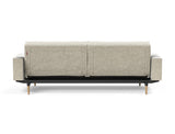 Splitback Styletto Light Wood sovesofa med armlæn i 357 Taura Off White, set bagfra