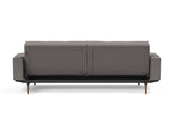 Splitback Styletto Dark Wood sovesofa med armlæn i 521 Mixed Dance Grey, set bagfra