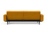 Splitback Styletto Black Wood sovesofa med armlæn i 507 Elegance Burned Curry, set bagfra