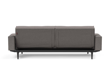Splitback Styletto Black Wood sovesofa med armlæn i 521 Mixed Dance Grey, set bagfra