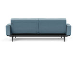 Splitback Styletto Black Wood sovesofa med armlæn i 525 Mixed Dance Light Blue, set bagfra