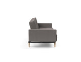 Splitback Styletto Light Wood sovesofa med armlæn i 521 Mixed Dance Grey, set fra siden