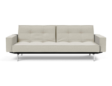 Splitback Chrome sovesofa med armlæn i 527 Mixed Dance Natural, set forfra