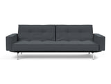 Splitback Chrome sovesofa med armlæn i 894 Mozart Grey Bronze, set forfra