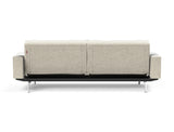 Splitback Chrome sovesofa med armlæn i 357 Taura Off White, set bagfra