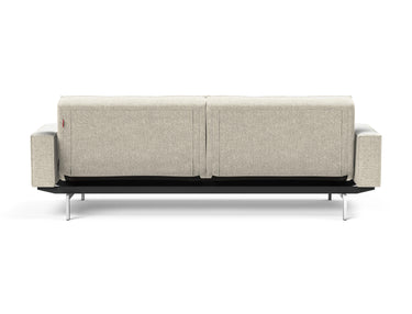 Splitback Chrome sovesofa med armlæn i 357 Taura Off White, set bagfra