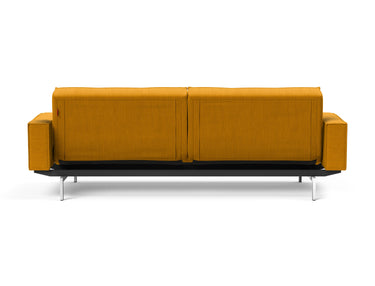 Splitback Chrome sovesofa med armlæn i 507 Elegance Burned Curry, set bagfra