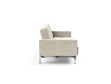 Splitback Chrome sovesofa med armlæn i 357 Taura Off White, set fra siden
