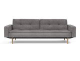 Dublexo Styletto Light Wood sovesofa med armlæn i 282 Avella Warm Grey, set forfra