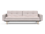Dublexo Styletto Light Wood sovesofa med armlæn i 300 Weda Sand, set forfra