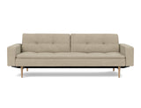 Dublexo Styletto Light Wood sovesofa med armlæn i 356 Taura Sand, set forfra