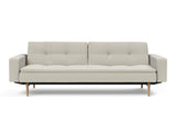 Dublexo Styletto Light Wood sovesofa med armlæn i 527 Mixed Dance Natural, set forfra