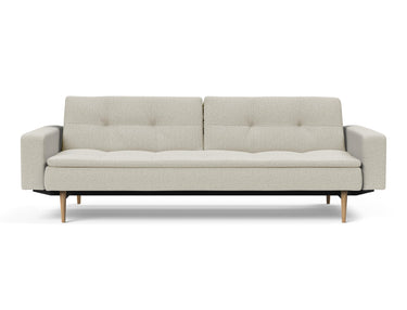 Dublexo Styletto Light Wood sovesofa med armlæn i 527 Mixed Dance Natural, set forfra