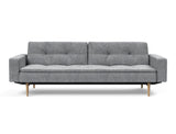 Dublexo Styletto Light Wood sovesofa med armlæn i 565 Twist Granite, set forfra