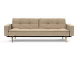 Dublexo Styletto Light Wood sovesofa med armlæn i 587 Phobos Mocha, set forfra