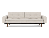 Dublexo Styletto Dark Wood sovesofa med armlæn i 470 Yuveno Natural, set forfra