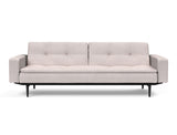 Dublexo Styletto Black Wood sovesofa med armlæn i 300 Weda Sand, set forfra