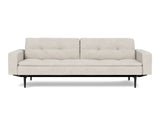 Dublexo Styletto Black Wood sovesofa med armlæn i 470 Yuveno Natural, set forfra