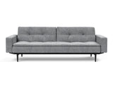 Dublexo Styletto Black Wood sovesofa med armlæn i 565 Twist Granite, set forfra