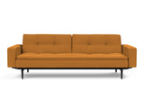 Dublexo Styletto Black Wood sovesofa med armlæn i 893 Mozart Masala, set forfra
