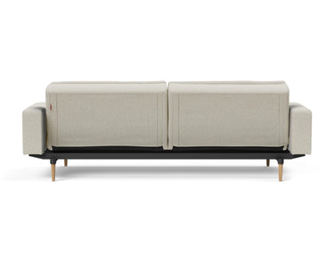 Dublexo Styletto Light Wood sovesofa med armlæn i 527 Mixed Dance Natural, set bagfra