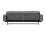 Dublexo Styletto Light Wood sovesofa med armlæn i 563 Twist Charcoal, set bagfra