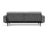 Dublexo Styletto Black Wood sovesofa med armlæn i 563 Twist Charcoal, set bagfra