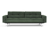 Dublexo Chrome sovesofa med armlæn i 281 Avella Pine Green, set forfra
