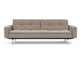 Dublexo Chrome sovesofa med armlæn i 318 Cordufine Beige, set forfra