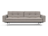 Dublexo Chrome sovesofa med armlæn i 321 Corocco Warm Grey, set forfra