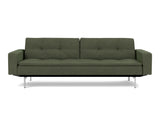 Dublexo Chrome sovesofa med armlæn i 353 Taura Forest, set forfra