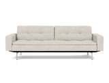 Dublexo Chrome sovesofa med armlæn i 470 Yuveno Natural, set forfra