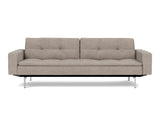 Dublexo Chrome sovesofa med armlæn i 472 Yuveno Warm Grey, set forfra