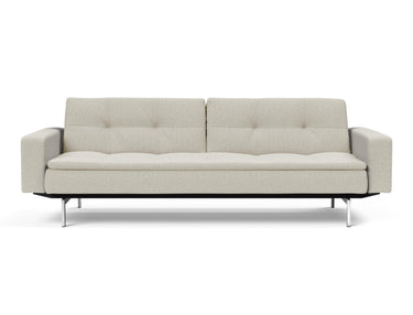 Dublexo Chrome sovesofa med armlæn i 527 Mixed Dance Natural, set forfra